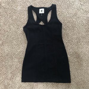 Racerback Black Denim Mini Dress by One Teaspoon